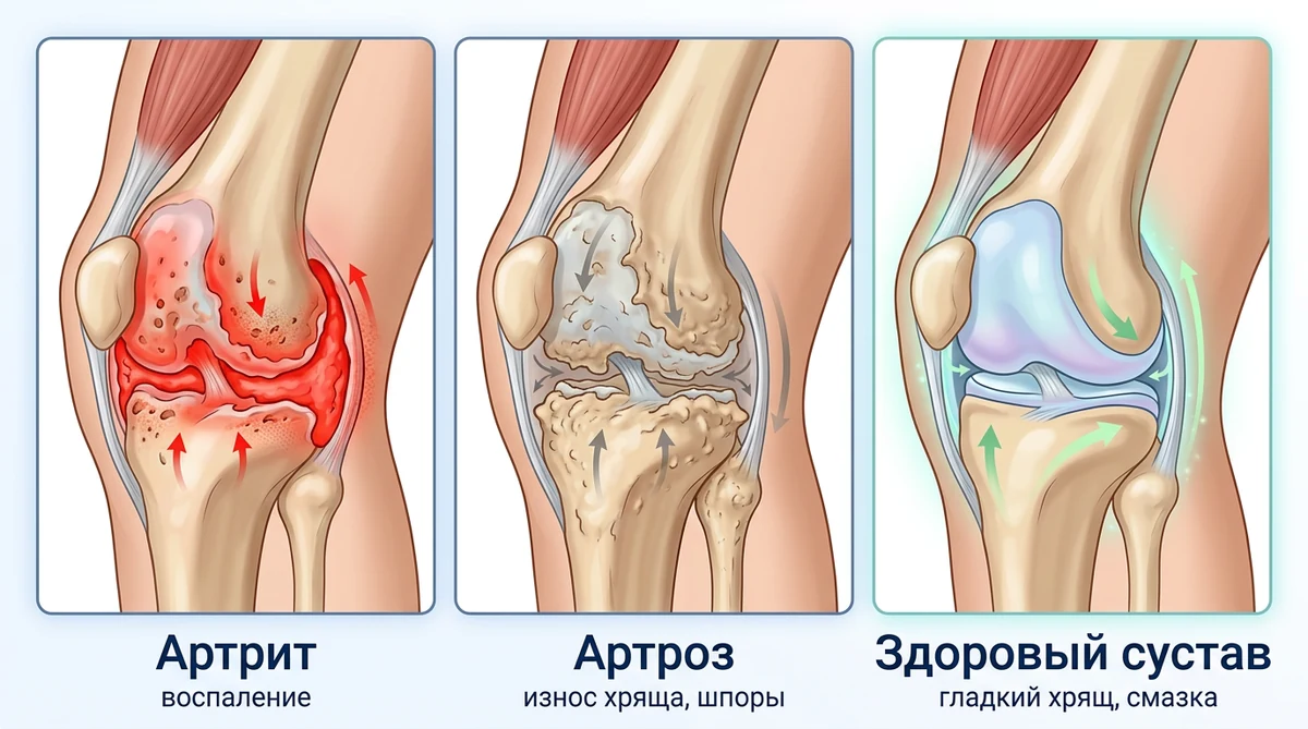 Иллюстрация: строение сустава